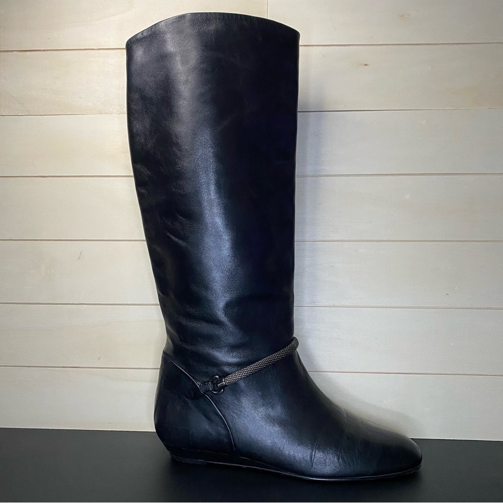 Migliorini Black Leather Riding Boots Women's Size 8 Shoes Tall Boots Equestrian